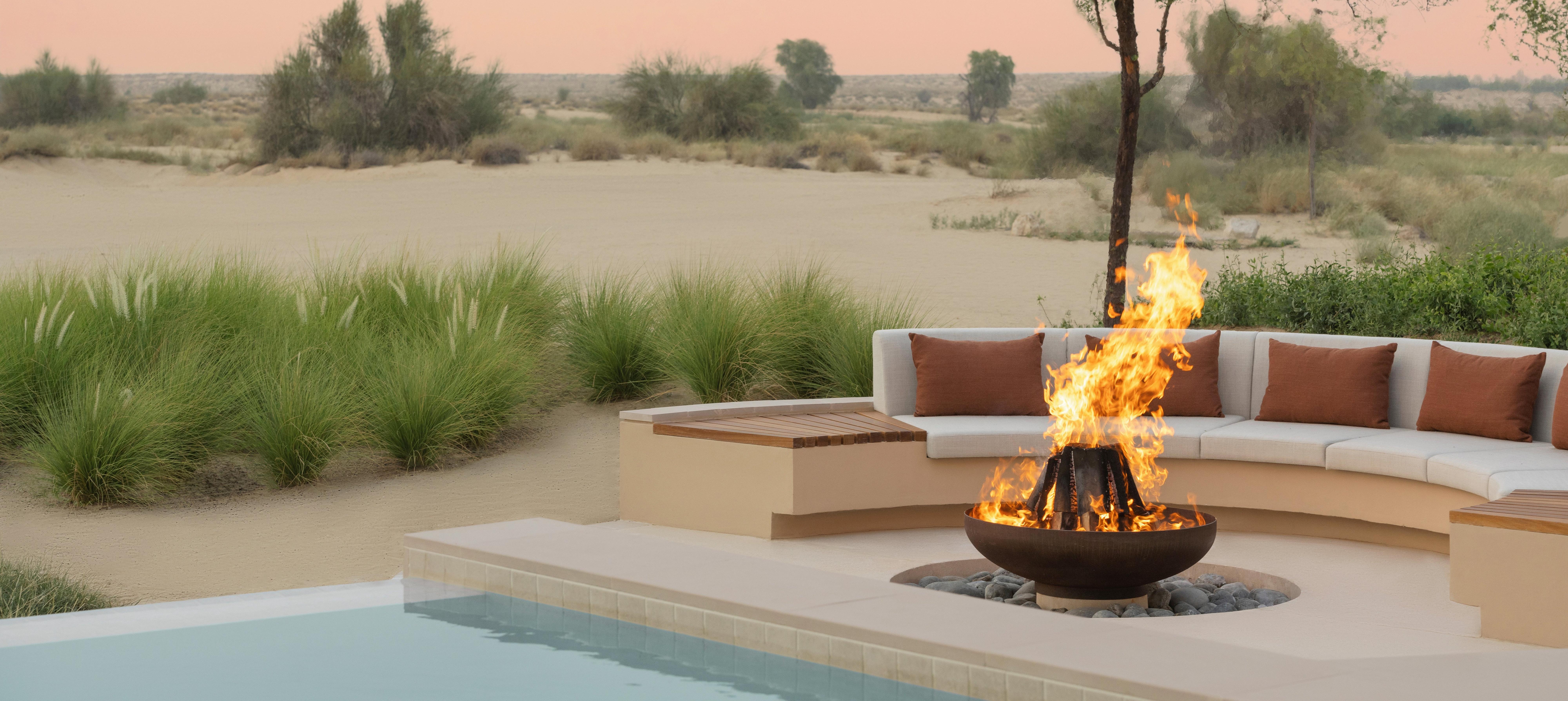 Bab Al Shams - Desert Pool Villa - Firepit