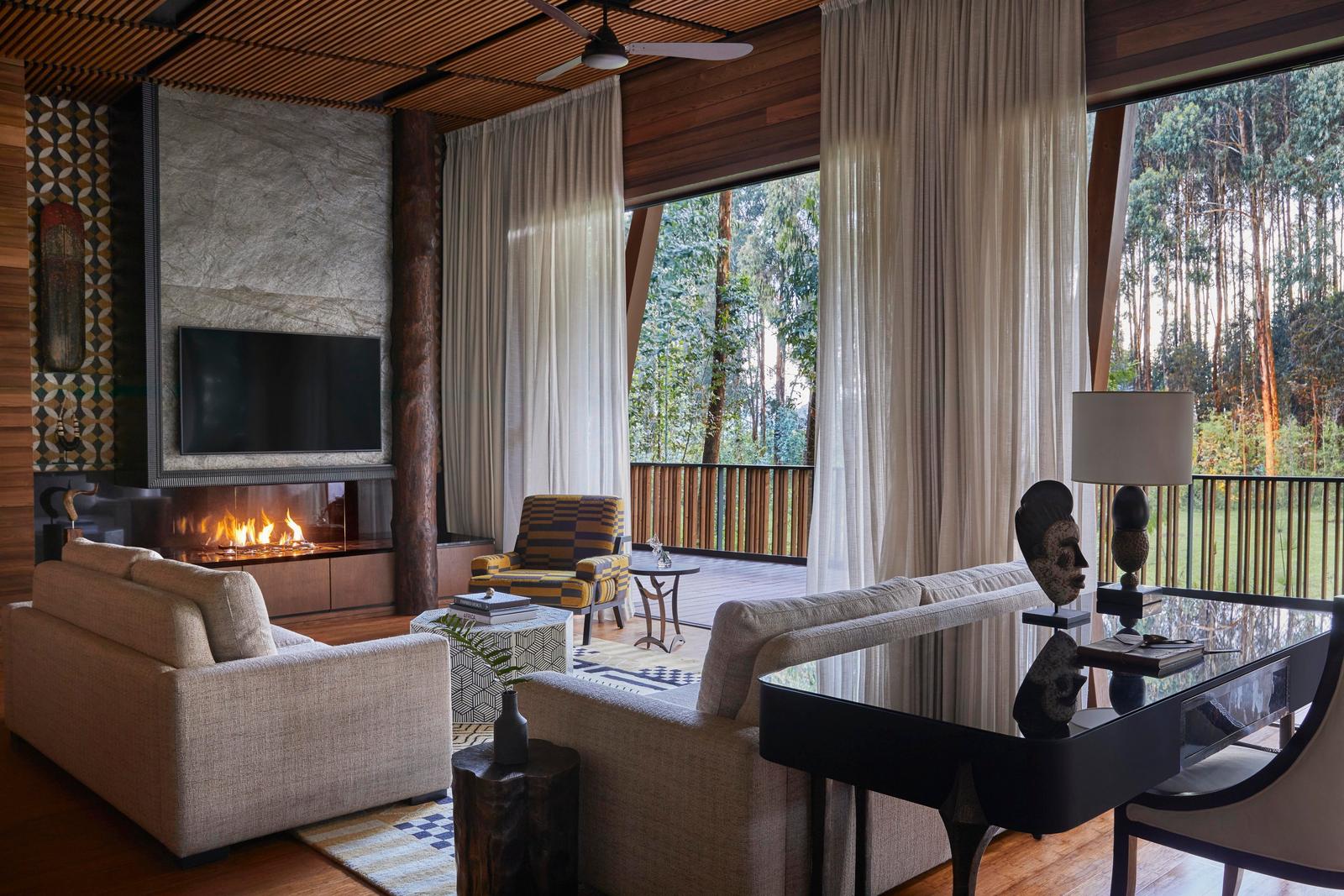 Ingagi Suite living room at One&Only Gorilla's Nest