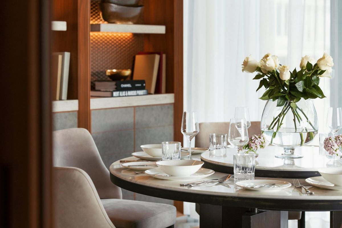 One&Only Portonovi - Panoramic bay-view suite dining table
