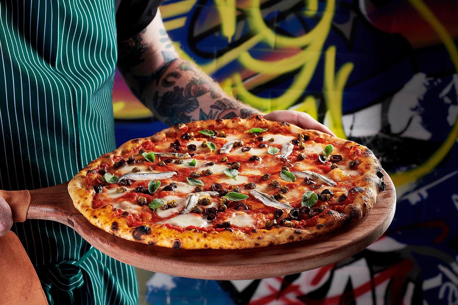 Seafood pizza at Street pizza 
