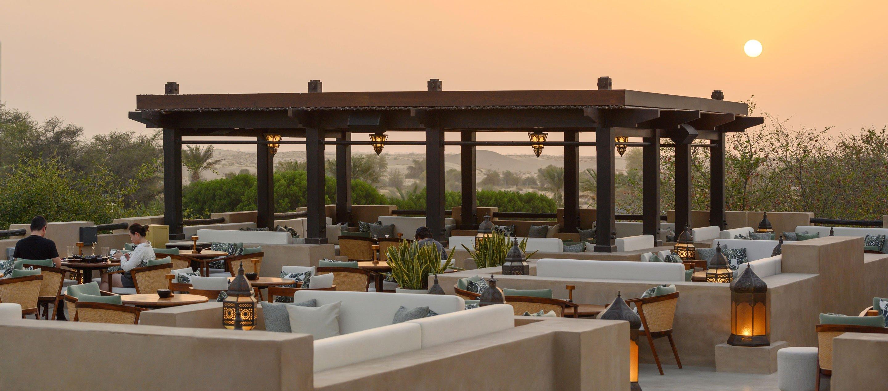 View of Anwā, a rooftop lounge at Bab Al Shams