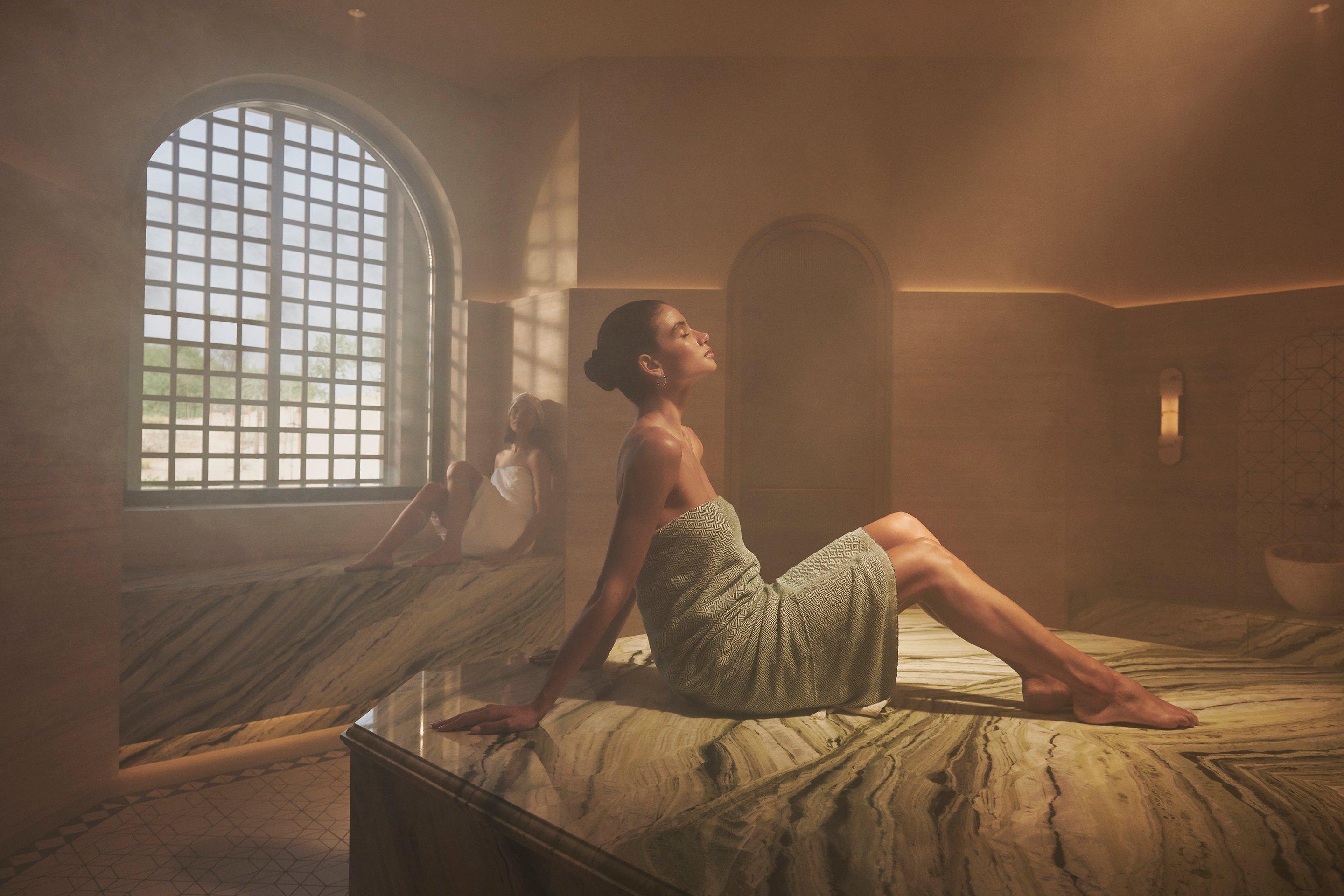 Women relaxing in a spa room at Bab Al Shams