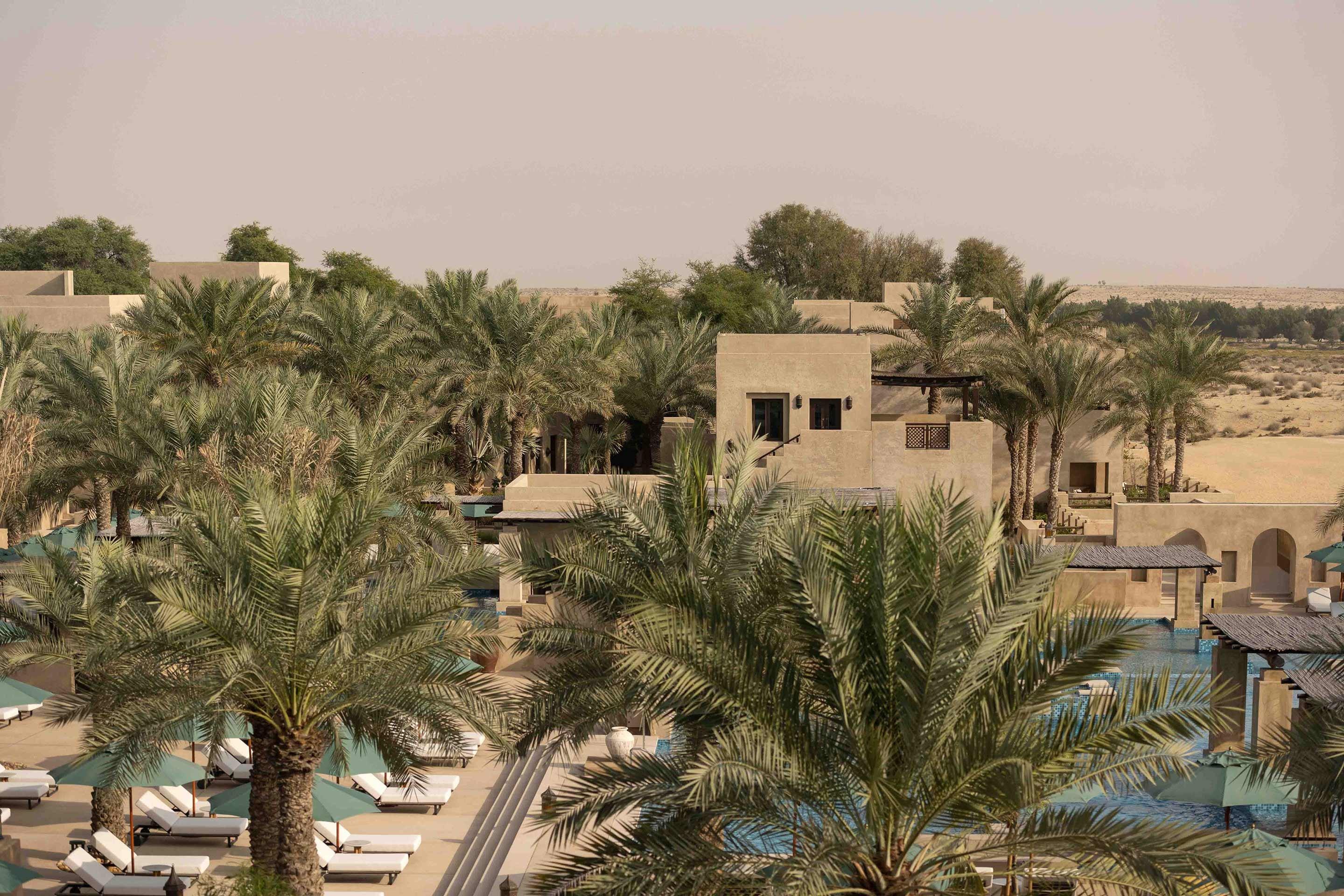 Aerial view of Bab Al Shams Luxury Desert Resort