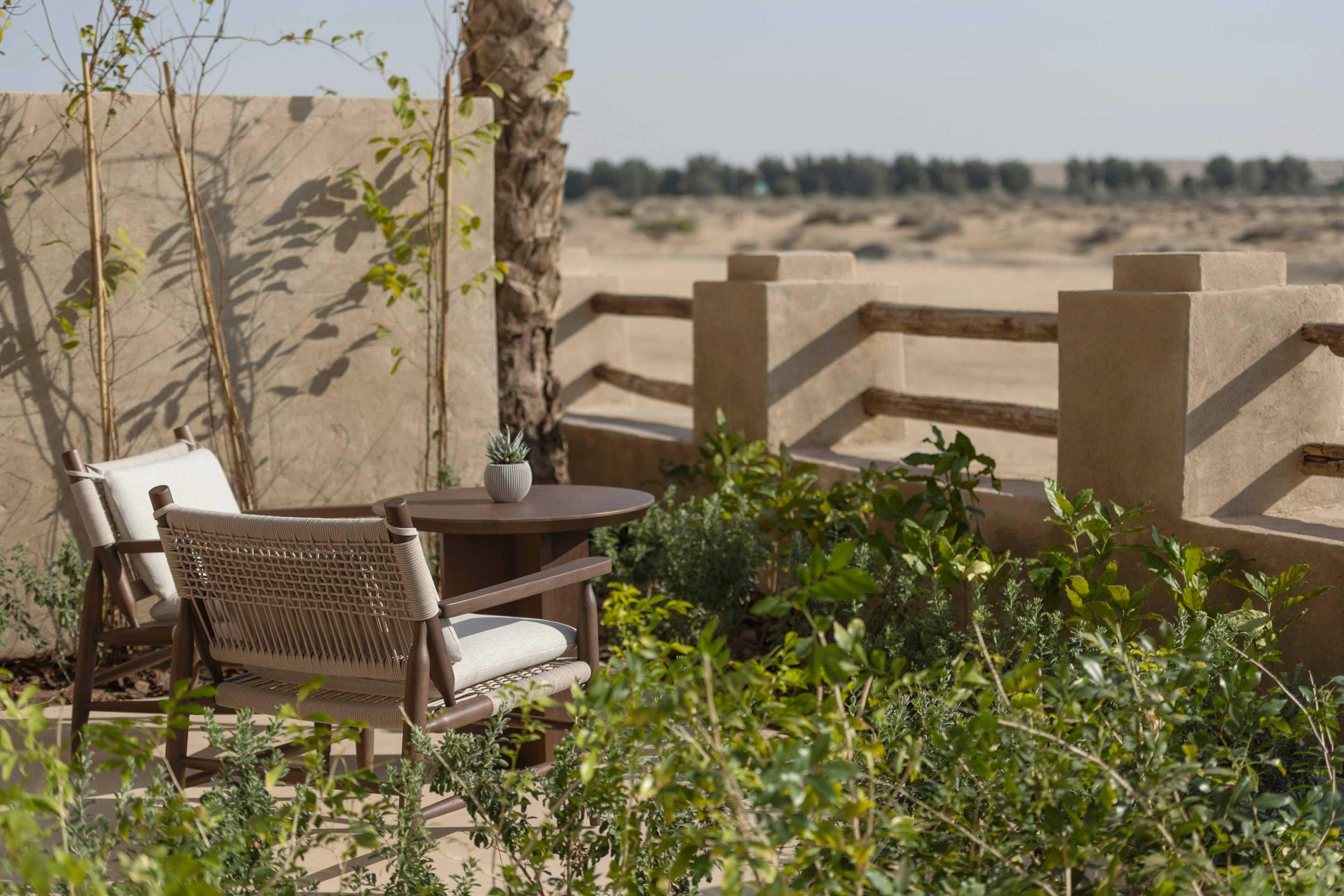 Outdoor view from terrace desert view room at Bab Al Shams