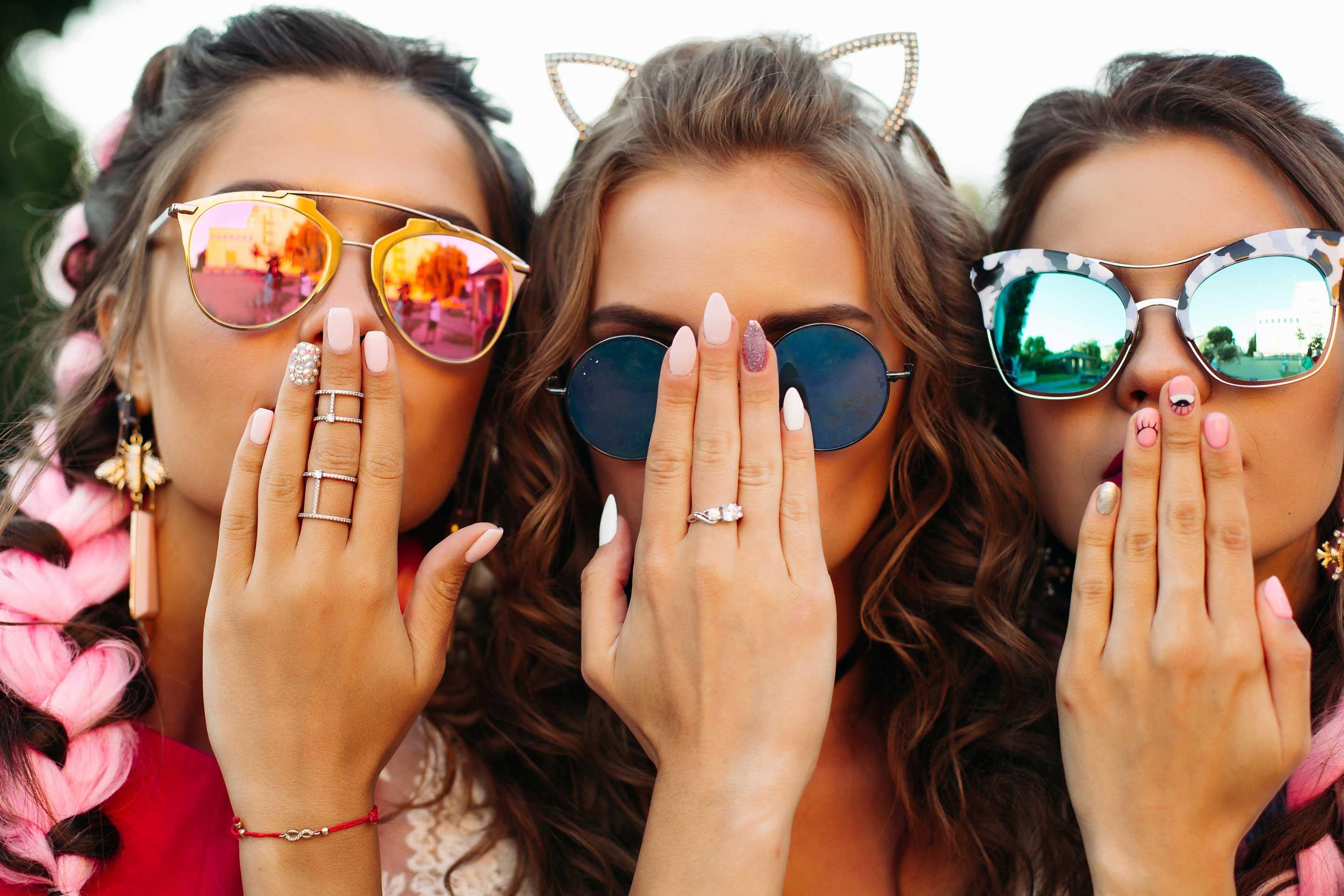 Girls showing their nails 